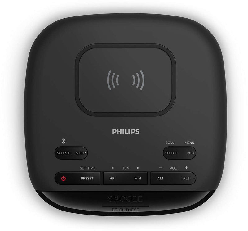 PHILIPS Drahtloses und USB-Ladegerät mit Bluetooth und Radiowecker TAR7705/10