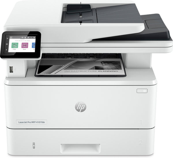 HP LaserJet Pro MFP 4102fdn Drucker, Schwarzweiß, Drucker für kleine und mittlere Unternehmen, Drucken, Kopieren, Scannen, Faxen, Instant Ink-kompatibel; vom Telefon oder Tablet aus drucken; Automatischer Dokumentenzuführer; Zweiseitiger Druck