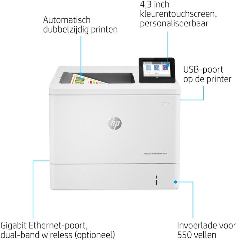 HP Color LaserJet Enterprise M555dn, impression, impression recto verso