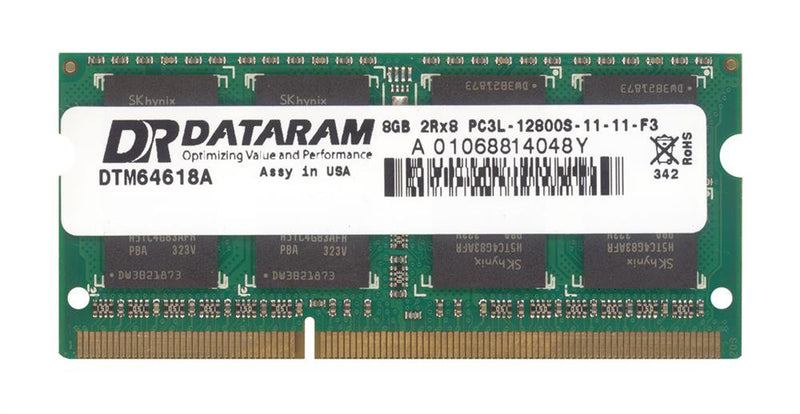 Dataram 8GB DDR3 geheugenmodule 1 x 8 GB 1600 MHz ECC