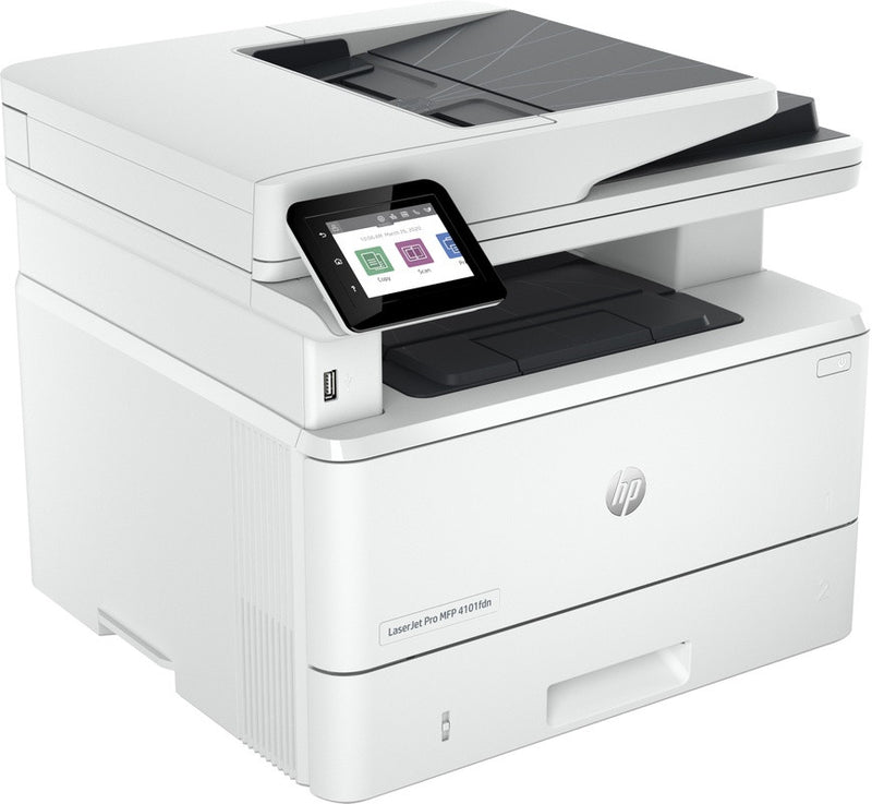 HP LaserJet Pro MFP 4102fdn printer, Black and white, Printer for Small and Medium Businesses, Print, copy, scan, fax, Instant Ink Compatible; print from phone or tablet; Automatic document feeder; Double-sided printing